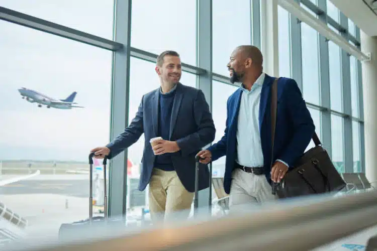 Image of employees walking in the airport.