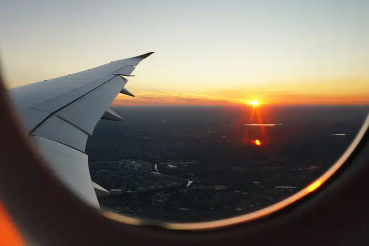 Image of a view out of the plane window